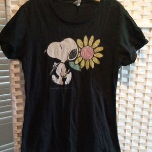 Snoopy Black Tee Shirt Size Medium